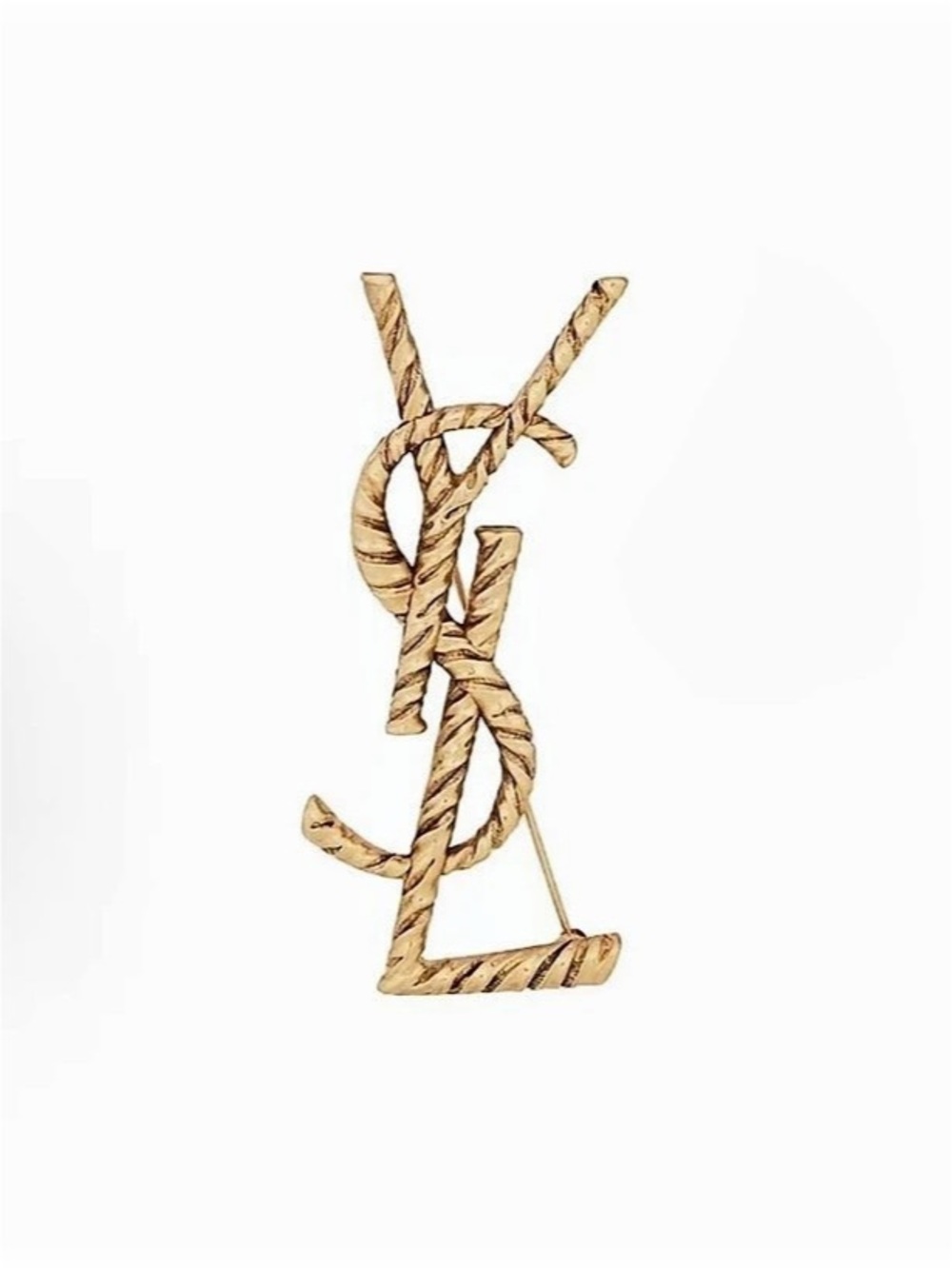 Yves Saint Laurent Opyum YSL Twisted Brooch Gold